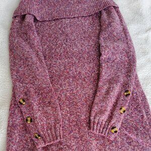 Olive + Oak Cowl Neck Medium Cozy Knit Sweater Dress